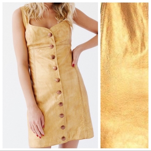 NWT. Free People Goldie Leather Mini Dress Size 2. - Picture 3 of 9
